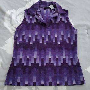 Sleeveless Collared V-Neck Top